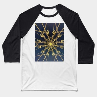 Gold Fractal Baseball T-Shirt